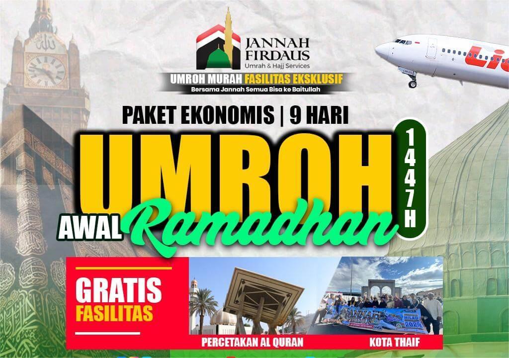 PAKET UMROH AWAL RAMADHAN EKONOMIS 1447 H  (9 HARI)