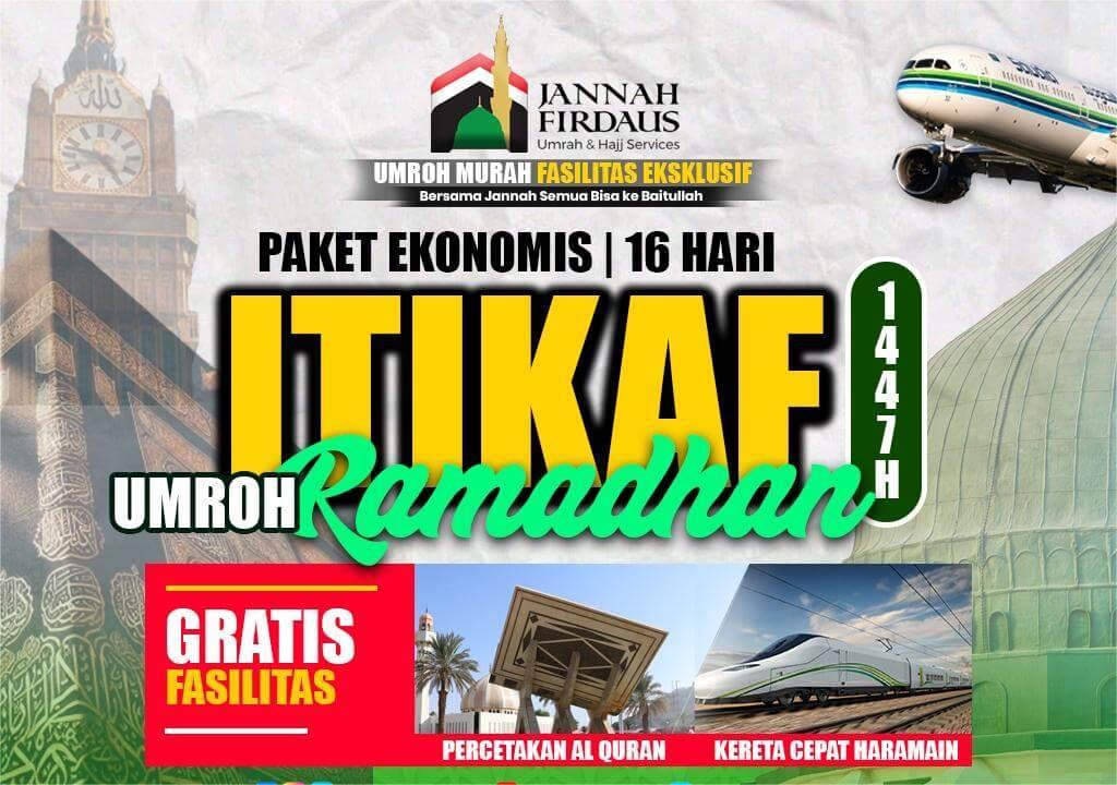 PAKET UMROH ITIKAF RAMADHAN EKONOMIS 1447H  (16 HARI)